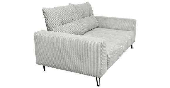 BIGSOFA  in Cord Hellgrau  - Hellgrau/Schwarz, KONVENTIONELL, Textil/Metall (246/100/116cm) - Carryhome