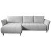 ECKSOFA MONTE CARLO Hellgrau Struktur, Plüsch  - Hellgrau/Schwarz, Trend, Textil (160/290cm) - MID.YOU