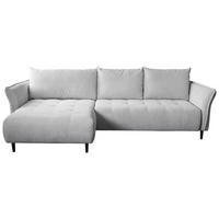 ECKSOFA MONTE CARLO Hellgrau Struktur, Plüsch  - Hellgrau/Schwarz, Trend, Textil (160/290cm) - MID.YOU