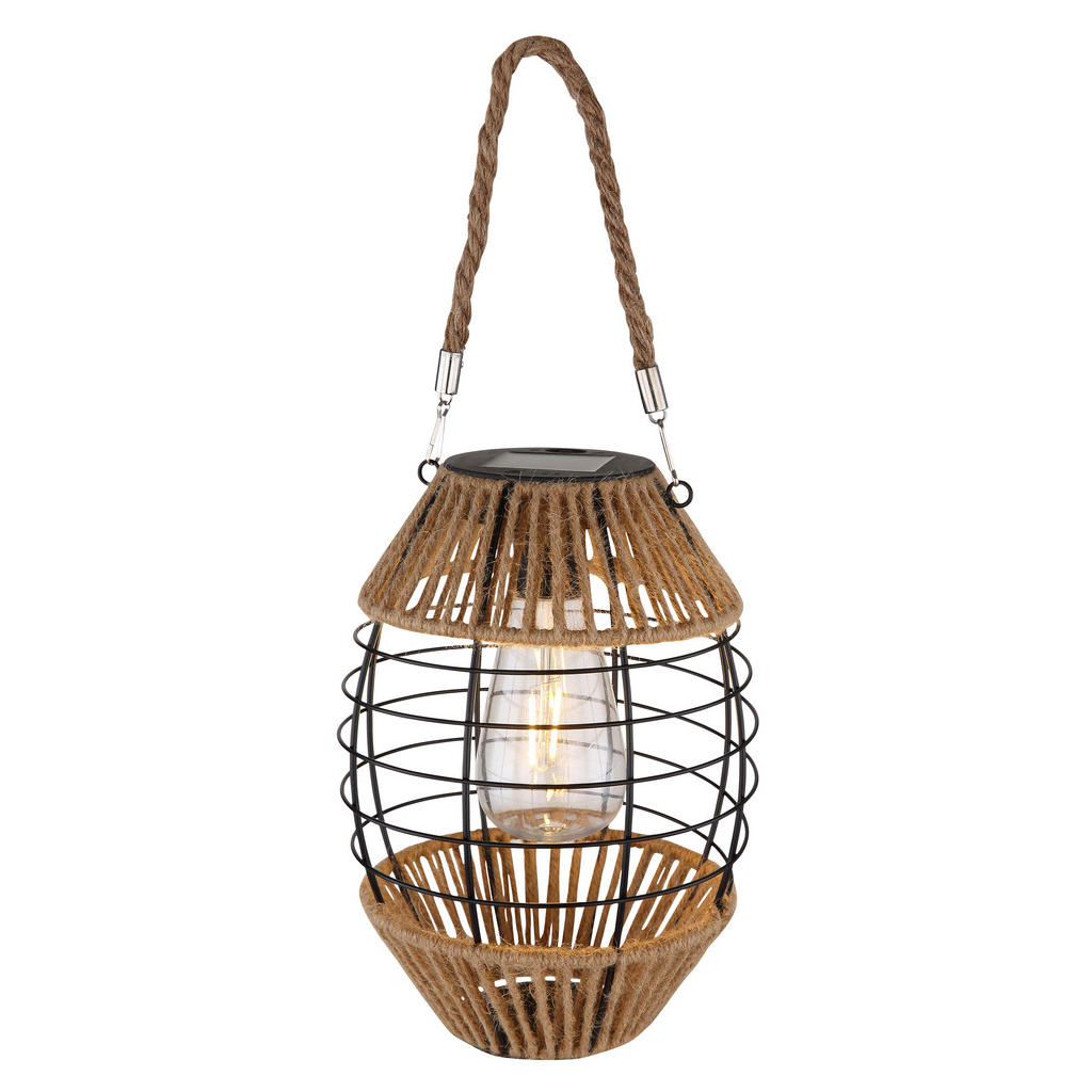 Solarleuchte Naturfarben /Schwarz 36669 H: 40,5cm