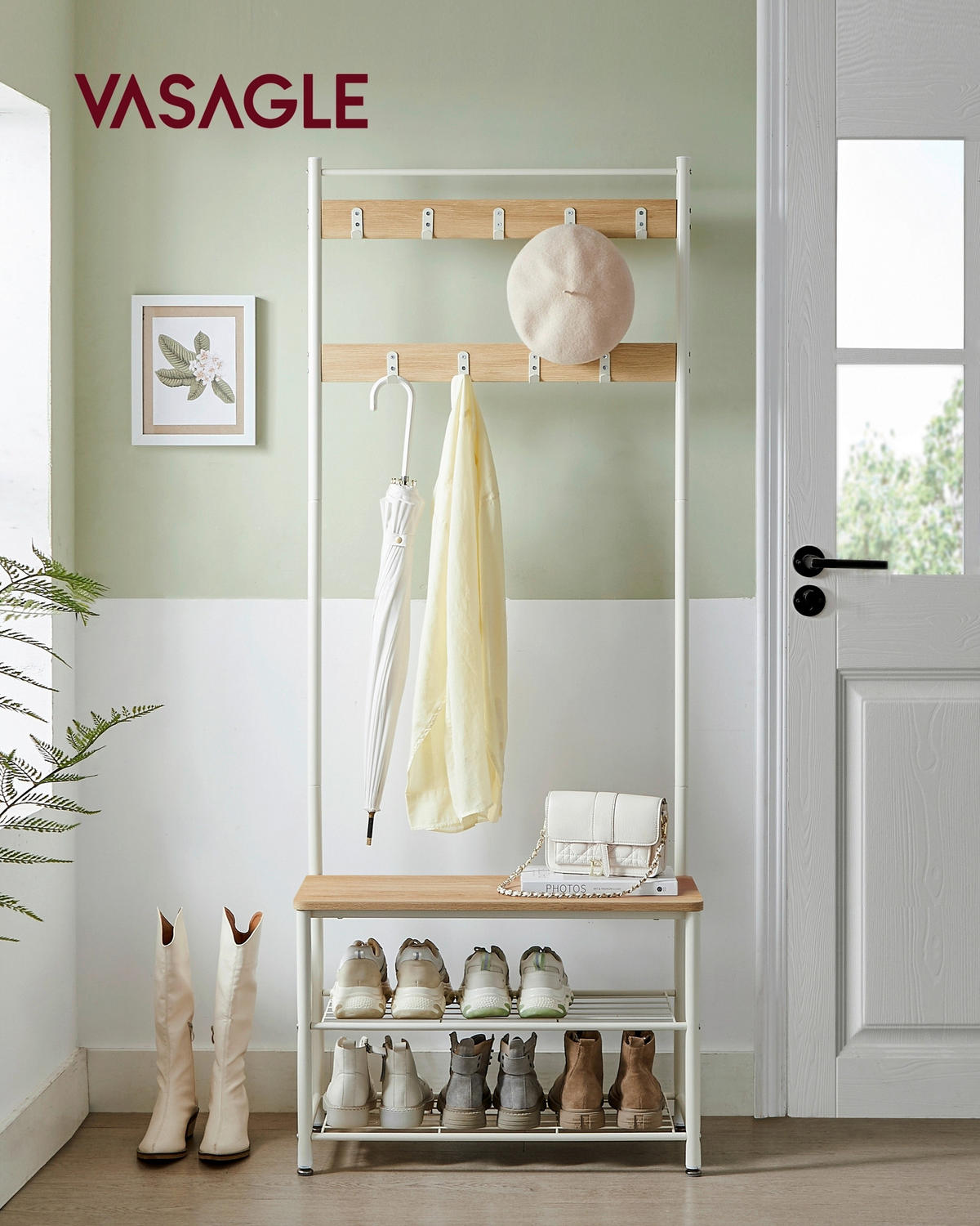 GARDEROBE  in 70/177/32 cm  - Eichefarben/Weiß, Trend, Holzwerkstoff/Metall (70/177/32cm) - Boxxx