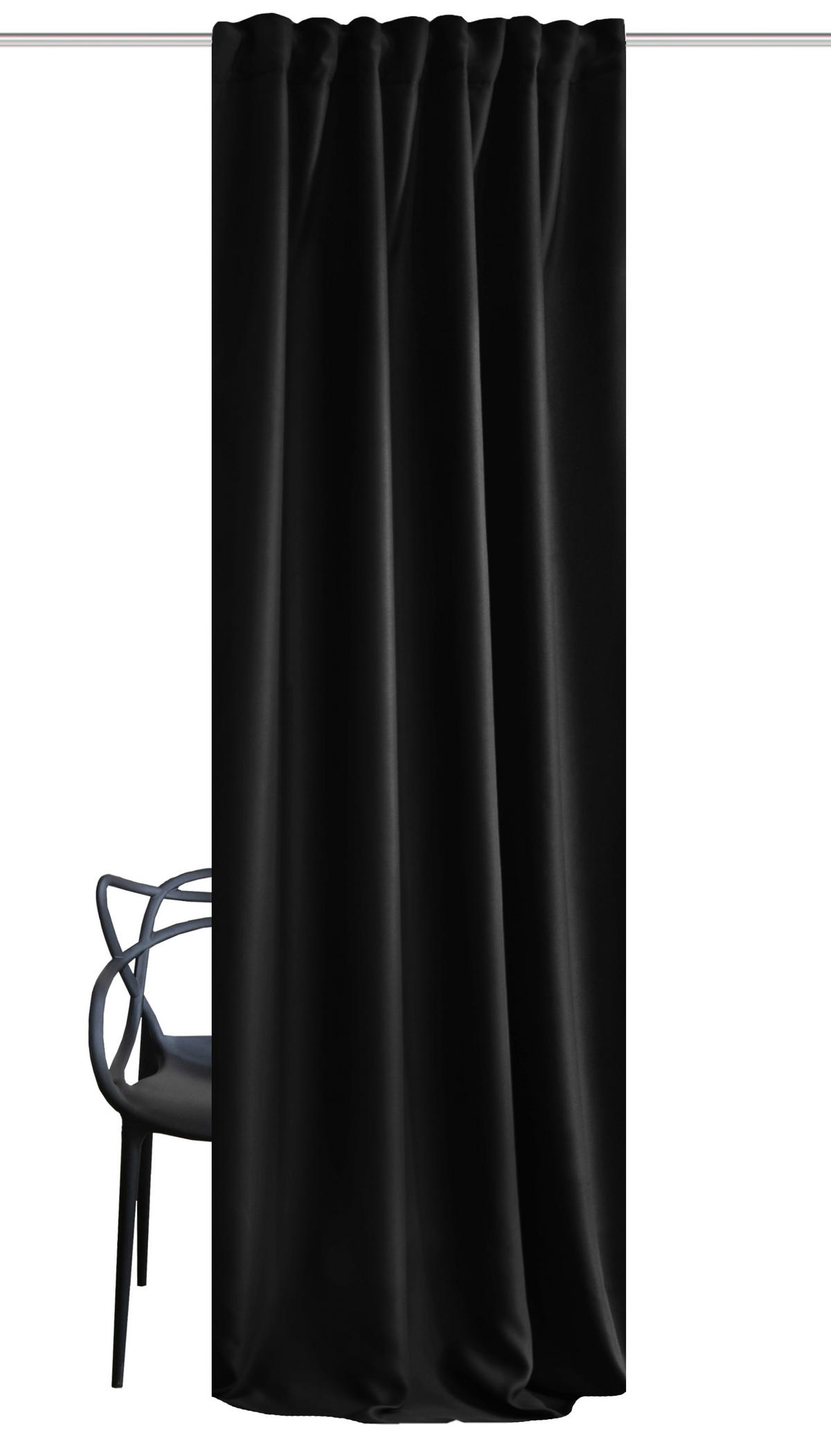 LÄRMSCHUTZVORHANG ACUSTICO Verdunkelung 135/245 cm   - Schwarz, Basics, Textil (135/245cm)