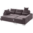 ECKSOFA in Flachgewebe Taupe  - Taupe, Design, Textil/Metall (260/188cm) - Hom`in