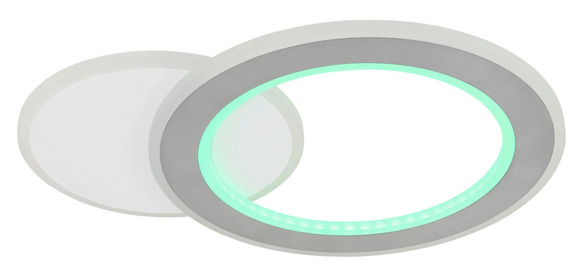 LED-DECKENLEUCHTE 51/38/4 cm   - Hellgrau/Schwarz, Design, Kunststoff/Metall (51/38/4cm) - Globo