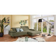 ECKSOFA Biella in Flachgewebe Olivgrün  280/165 cm  - Anthrazit/Olivgrün, Design, Textil/Metall (280/165cm) - Johann Jakob