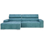 ECKSOFA Türkis Webstoff  - Türkis/Silberfarben, KONVENTIONELL, Holz/Textil (170/290cm) - Hom`in