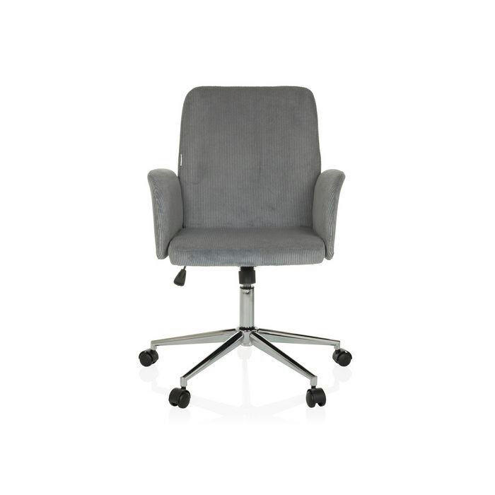 OTOČNÁ ŽIDLE, manšestr, šedá - šedá/barvy stříbra, Moderní, kov/textil (70cm) - MID.YOU