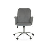 SNURRSTOL  i manchester grå  - silver/grå, Modern, metall/textil (70cm) - MID.YOU