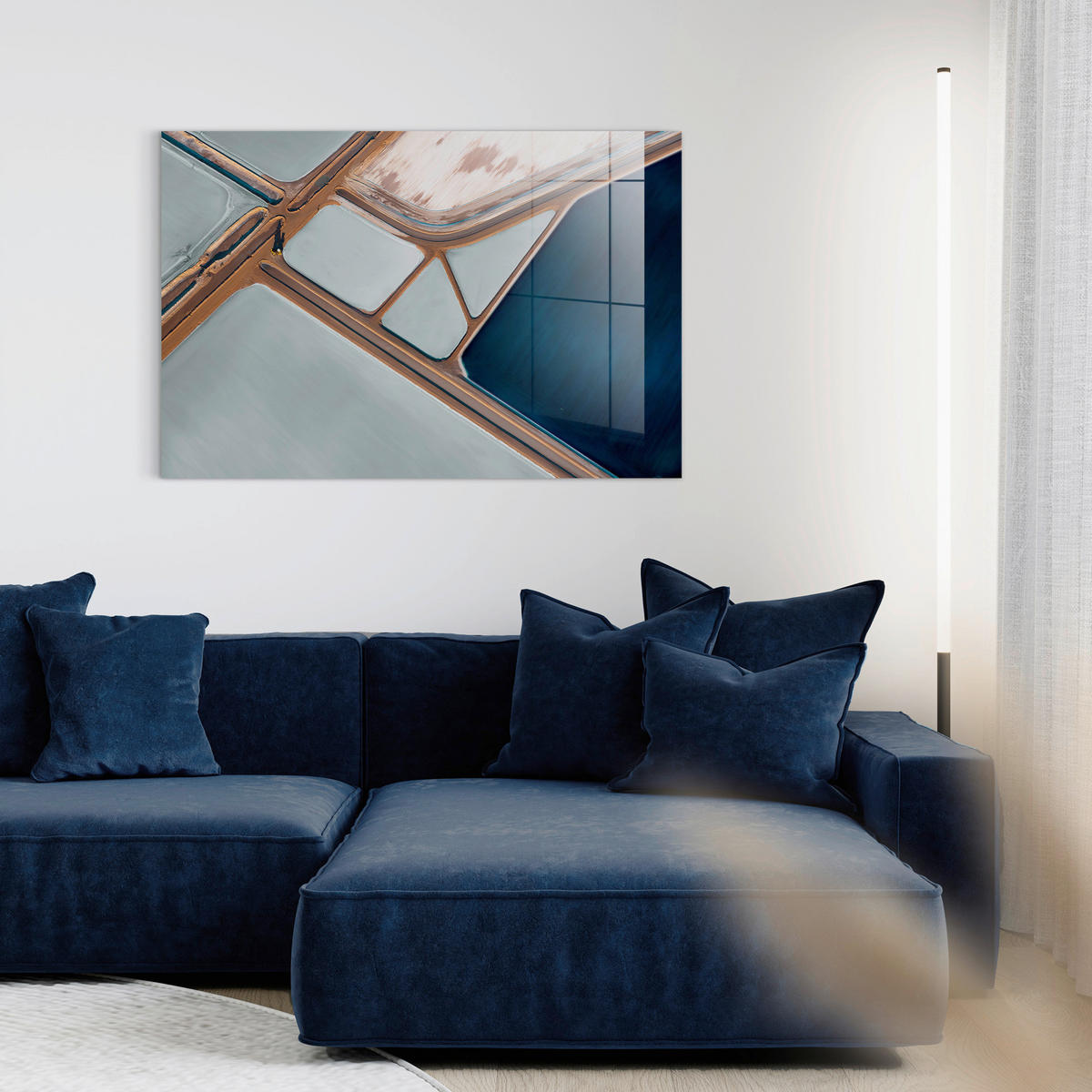 GLASBILD Landschaft & Natur, Abstraktes 120/80 cm  - Multicolor, Basics, Glas/Papier (120/80cm)