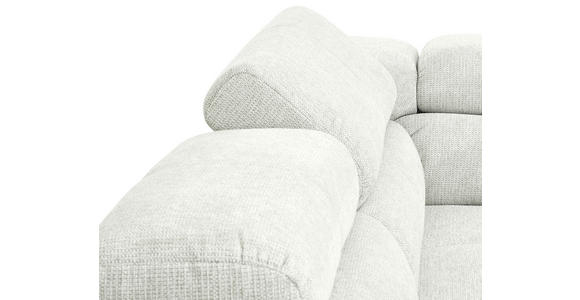 ECKSOFA  in Flachgewebe Weiß  224/282 cm  - Chromfarben/Weiß, KONVENTIONELL, Textil/Metall (224/282cm) - Hom`in