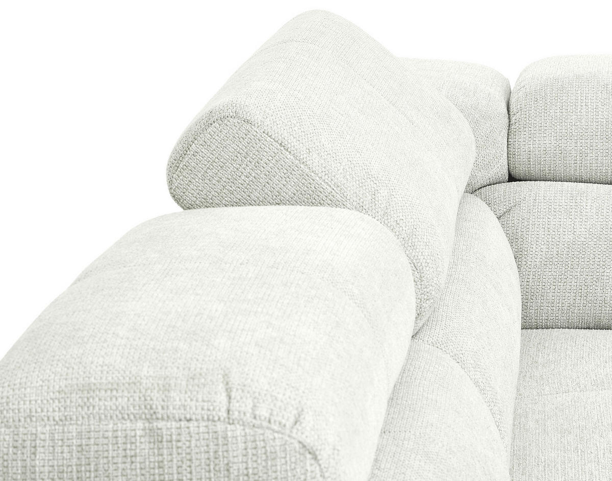 ECKSOFA Weiß Flachgewebe  - Chromfarben/Weiß, KONVENTIONELL, Textil/Metall (224/282cm) - Hom`in