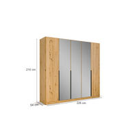 DREHTÜRENSCHRANK Eiche Artisan  - Eiche Artisan, Modern, Holzwerkstoff/Metall (226/210/54cm) - Rauch Möbel