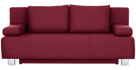 SCHLAFSOFA in Webstoff Bordeaux  - Chromfarben/Bordeaux, Design, Textil/Metall (197/88/89cm) - Xora