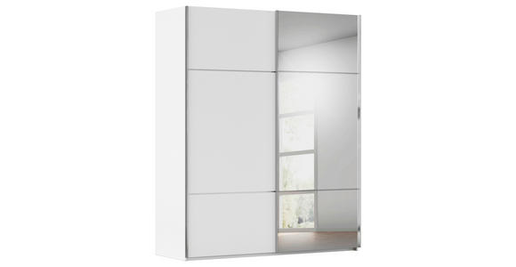 SCHWEBETÜRENSCHRANK  in Weiß  - Chromfarben/Weiß, KONVENTIONELL, Glas/Holzwerkstoff (181/223/68cm) - Novel