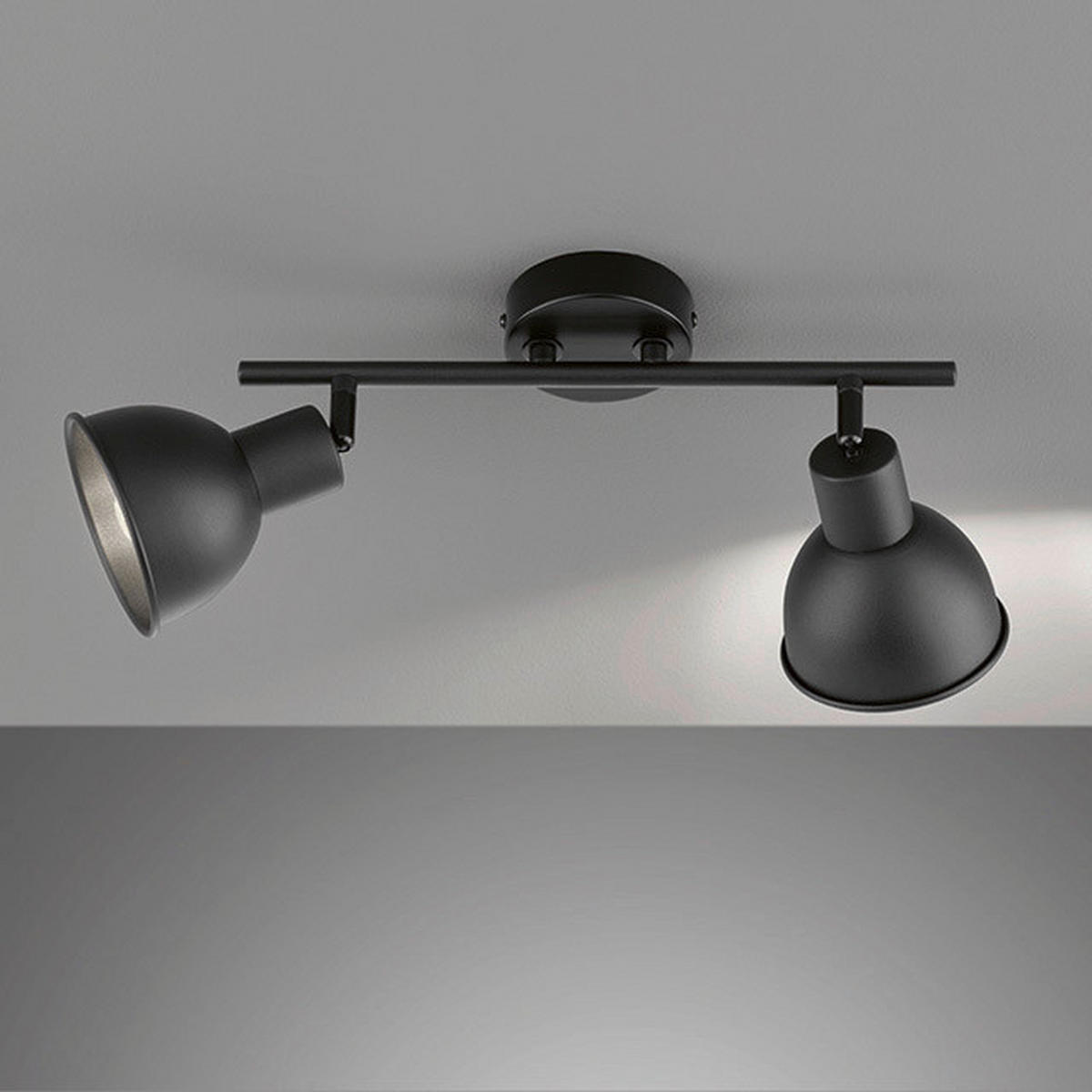 DECKENLEUCHTE    28,00/11,5/17 cm  - Schwarz, Design, Metall (28,00/11,5/17cm) - Fischer & Honsel