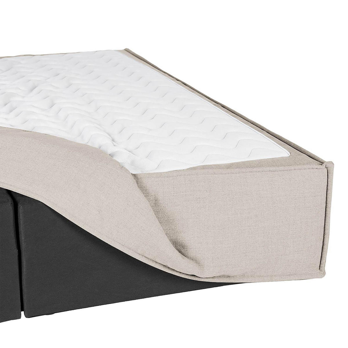 BOXSPRINGBETT 270/200 cm  in Beige  - Beige, Design, Textil (270/200cm) - home24