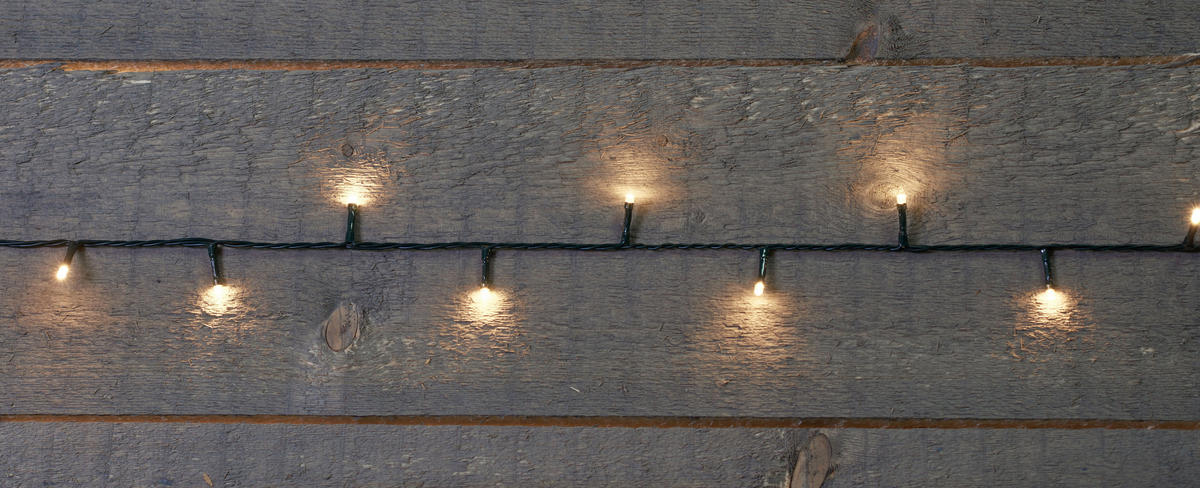 Lichterkette mit 100 LED´s 750 cm  - Schwarz, Basics, Kunststoff (750cm)