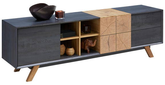 LOWBOARD in 180/55/40 cm - Eichefarben/Dunkelgrau, Design (180/55/40cm) - Carryhome