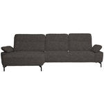 ECKSOFA in Chenille, Flachgewebe Dunkelgrün, Graubraun  165/318 cm  - Dunkelgrün/Graubraun, Design, Textil/Metall (165/318cm) - Xora