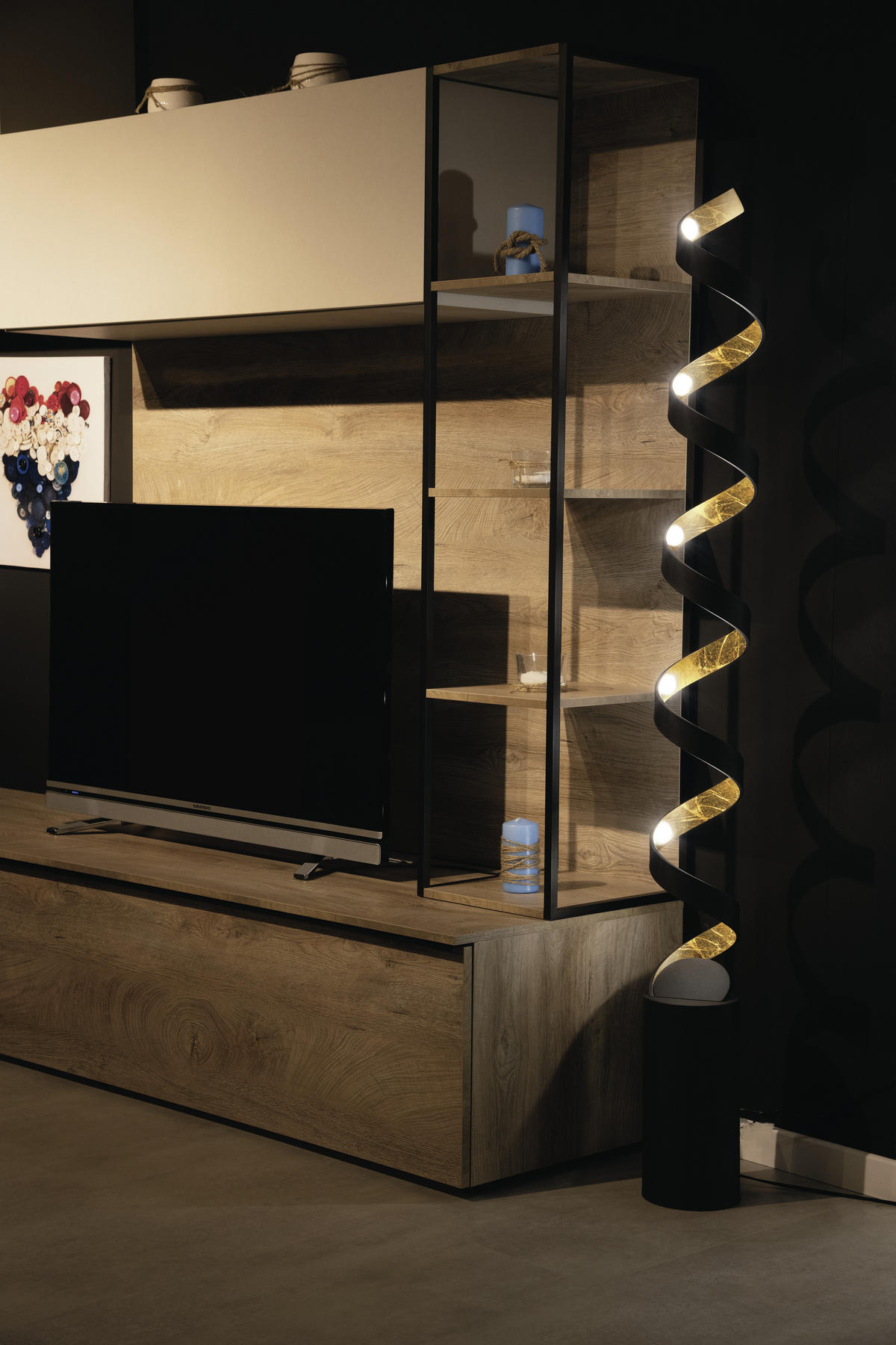 LED-STEHLEUCHTE Helix 14,5/152 cm   - Goldfarben/Schwarz, Design, Metall (14,5/152cm)