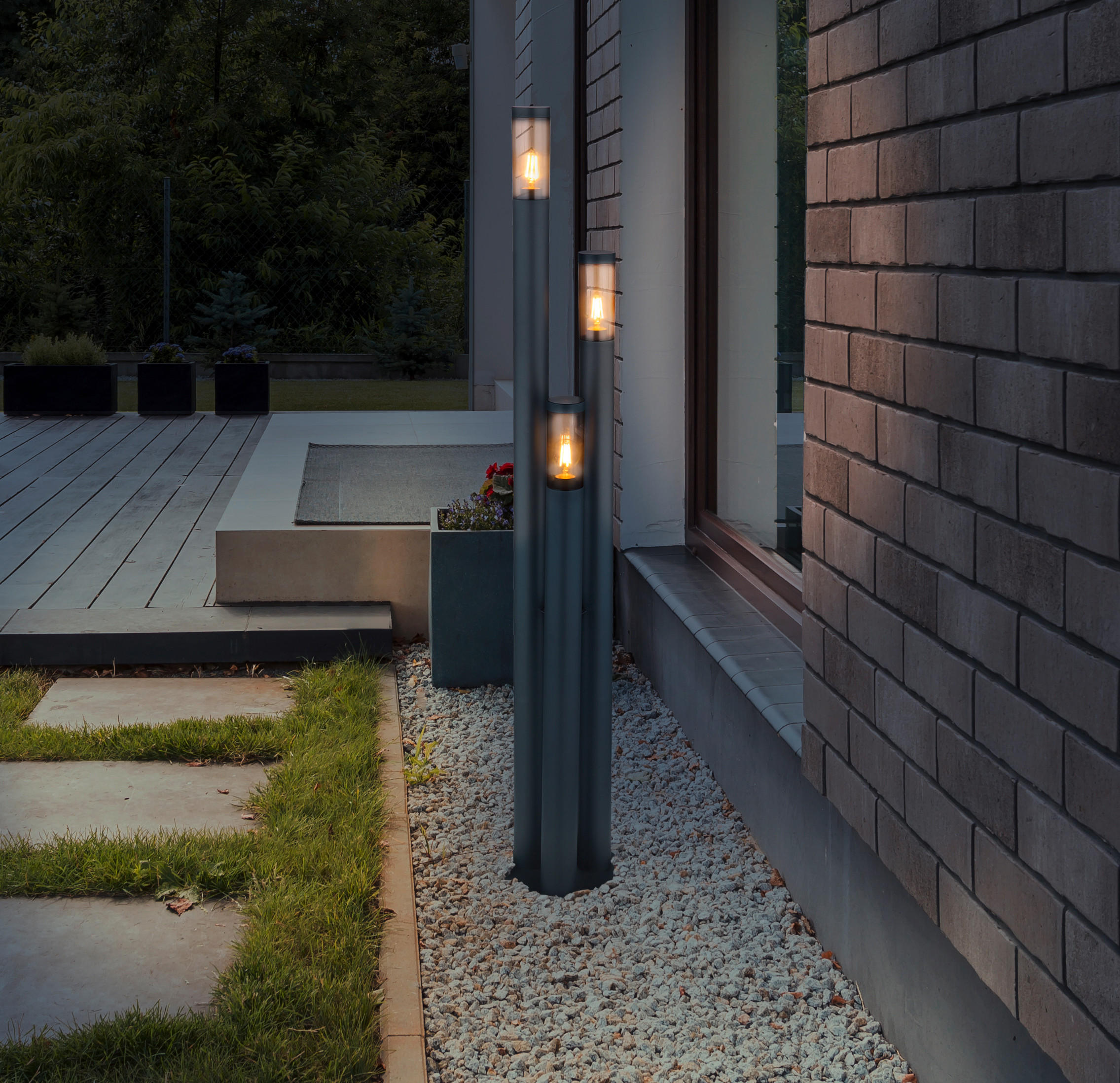 WEGELEUCHTE - Anthrazit/Grau, Design, Kunststoff/Metall (28/170cm) - Globo