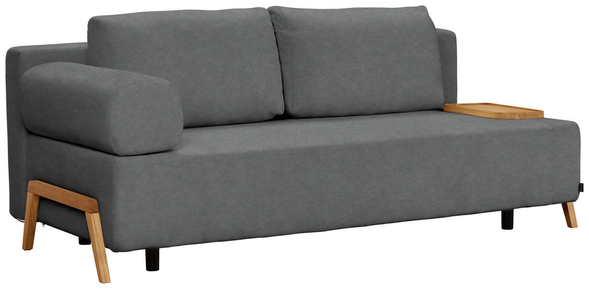 SCHLAFSOFA in Holz, Textil Anthrazit  - Anthrazit/Naturfarben, Design, Holz/Textil (211/88/102cm) - Niels Andersson
