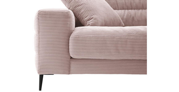 ECKSOFA in Cord Rosa  - Schwarz/Rosa, Design, Textil/Metall (296/207cm) - Dieter Knoll