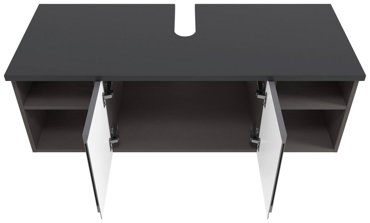 WASCHBECKENUNTERSCHRANK 120/41/47 cm  - Graphitfarben/Grau, Modern, Holzwerkstoff (120/41/47cm) - Held