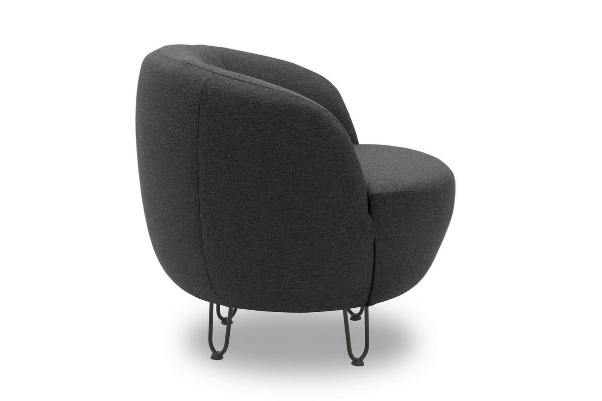 SESSEL Webstoff Grau    - Schwarz/Grau, Design, Textil/Metall (72/74/76cm) - MID.YOU