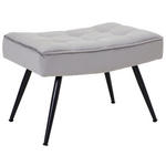 HOCKER Samt Grau, Schwarz  - Schwarz/Grau, Trend, Textil/Metall (60/40/40cm) - Xora