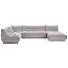 WOHNLANDSCHAFT in Cord Grau  - Grau, Trend, Textil (210/390/185cm) - Livetastic