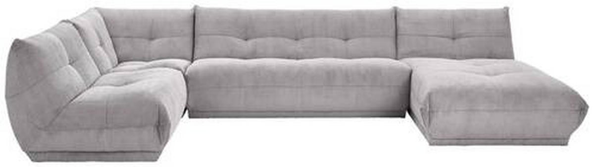 WOHNLANDSCHAFT in Cord Grau  - Grau, Trend, Textil (210/390/185cm) - Livetastic