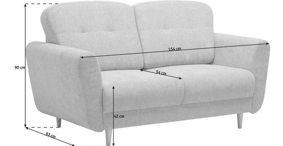 ZWEISITZER-SOFA in Textil Hellblau - Hellblau, Design, Holz/Textil (154/90/93cm) - Hom`in