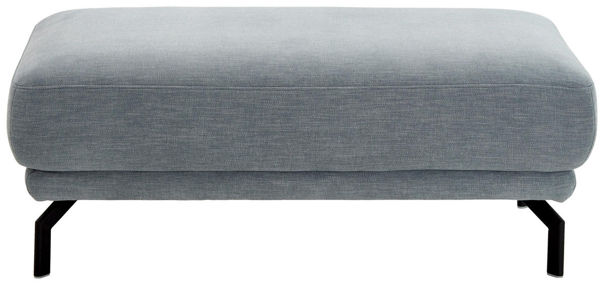 ECKSOFA in Chenille Hellblau  - Schwarz/Hellblau, Design, Textil/Metall (224/305cm) - Dieter Knoll
