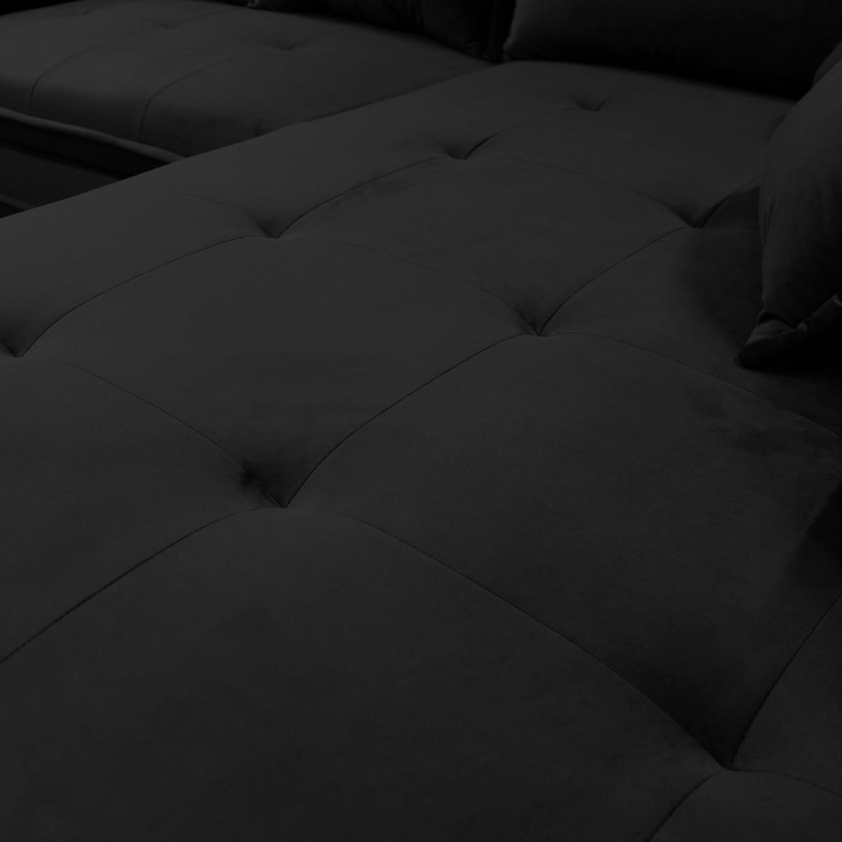 CloseUp von Livetastic ECKSOFA Schwarz Velours.