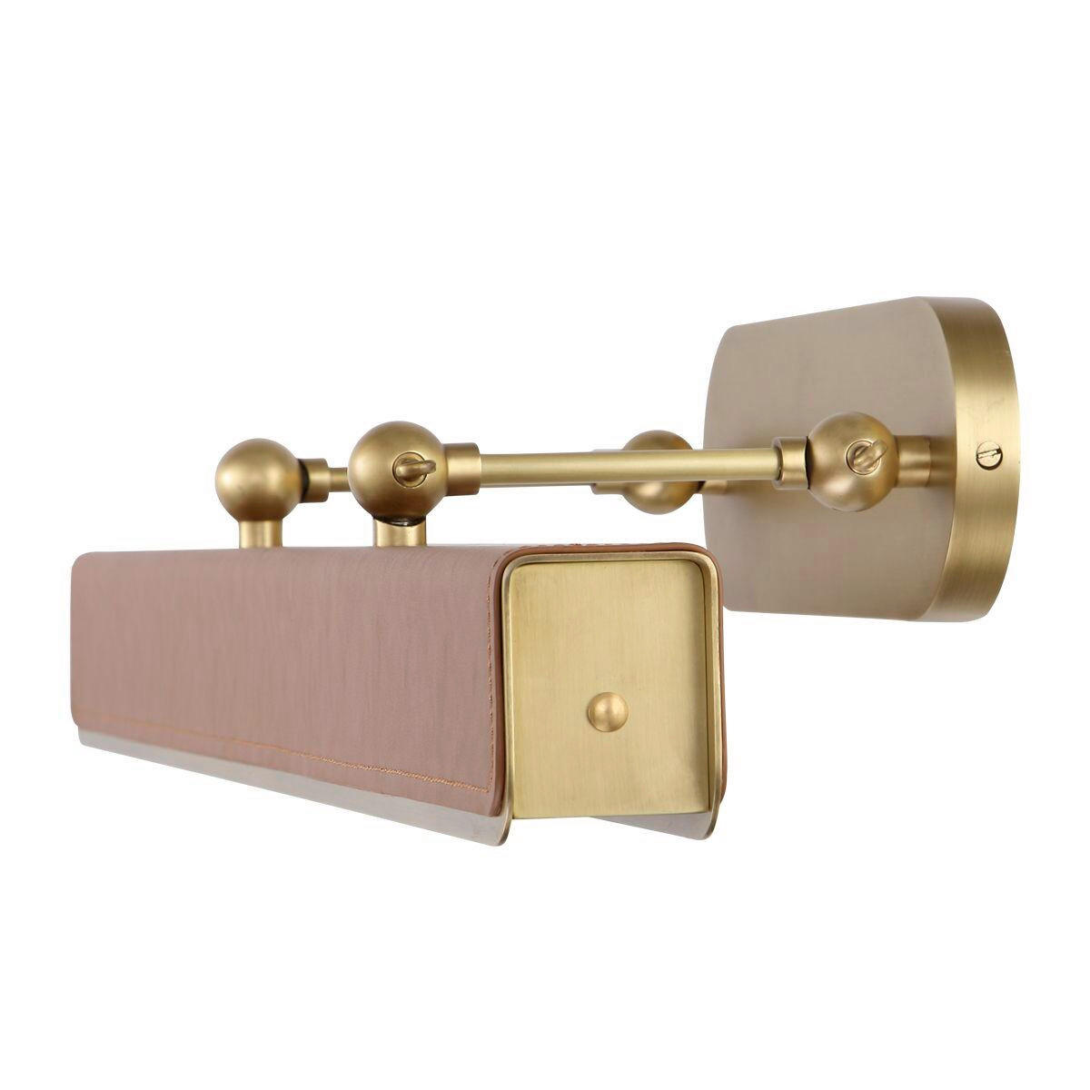 WANDLEUCHTE    - Messingfarben, KONVENTIONELL, Leder/Kunststoff (19,7/80/24,8cm) - Elstead Lighting