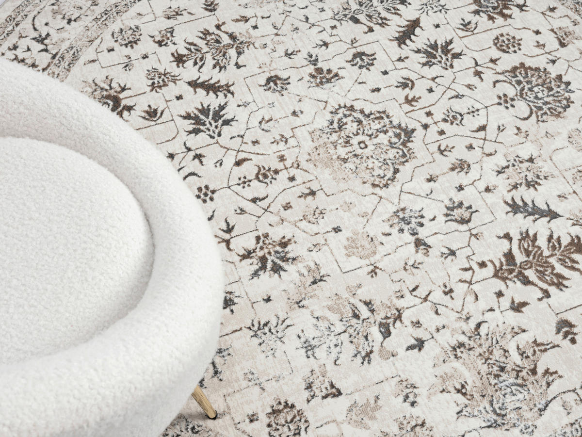 WEBTEPPICH  Wohnzimmer 200 cm Creation Creme rund  - Creme, Basics, Textil (200cm) - Novel