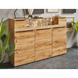 HIGHBOARD Eichefarben  180/119,3/39,5 cm  - Eichefarben/Schwarz, Natur, Glas/Holz (180/119,3/39,5cm) - Valnatura