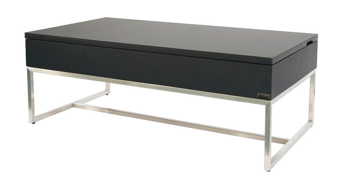 KONFERENČNÝ STOLÍK, antracitová, čierna, farba ušľachtilej ocele, kov, keramika, kompozitné drevo, 110/59/40 cm - čierna/farba ušľachtilej ocele, Design, kov/kompozitné drevo (110/59/40cm) - Dieter Knoll