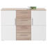 KOMMODE Eichefarben, Weiß - Eichefarben/Silberfarben, Design, Holzwerkstoff/Kunststoff (132/91/38cm) - CARRYHOME
