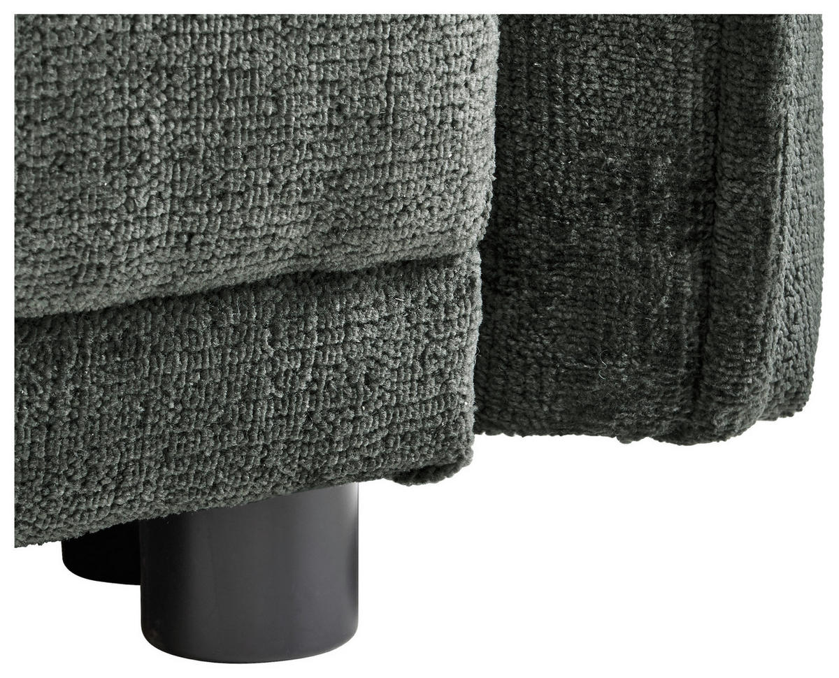 BOXSPRINGSOFA  mit Stoffauswahl, Liegefunktion, Schlafen auf Sitzhöhe, Rücken echt Chenille Dunkelgrün  - Dunkelgrün/Schwarz, MODERN, Kunststoff/Textil (235/95/108cm) - Hom`in