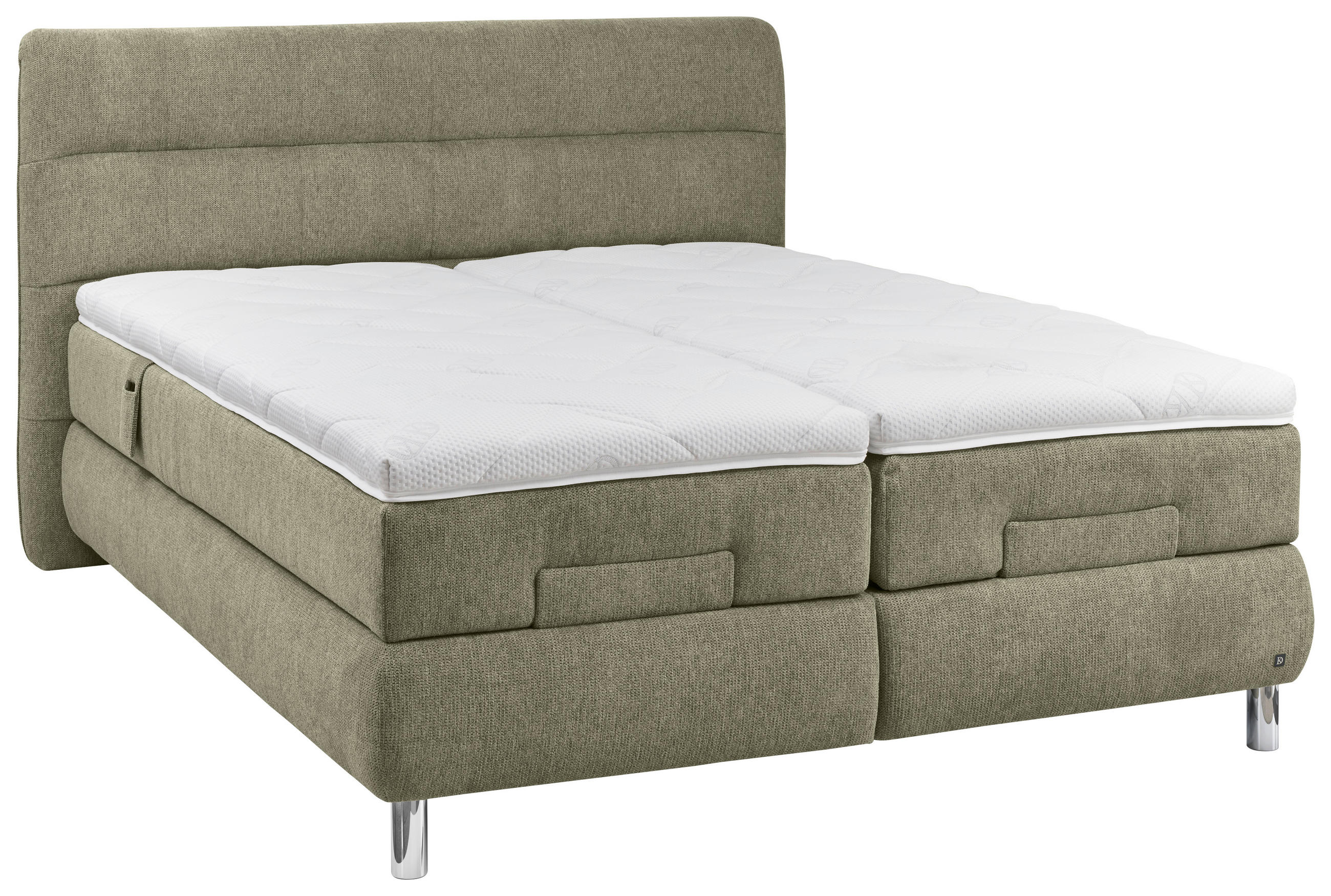 BOXSPRINGBETT 180/200 cm  Hellgrün  - Chromfarben/Hellgrün, Design, Holz/Holzwerkstoff (180/200cm) - Dieter Knoll