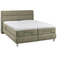BOXSPRINGBETT 180/200 cm  Hellgrün  - Chromfarben/Hellgrün, Design, Holz/Holzwerkstoff (180/200cm) - Dieter Knoll