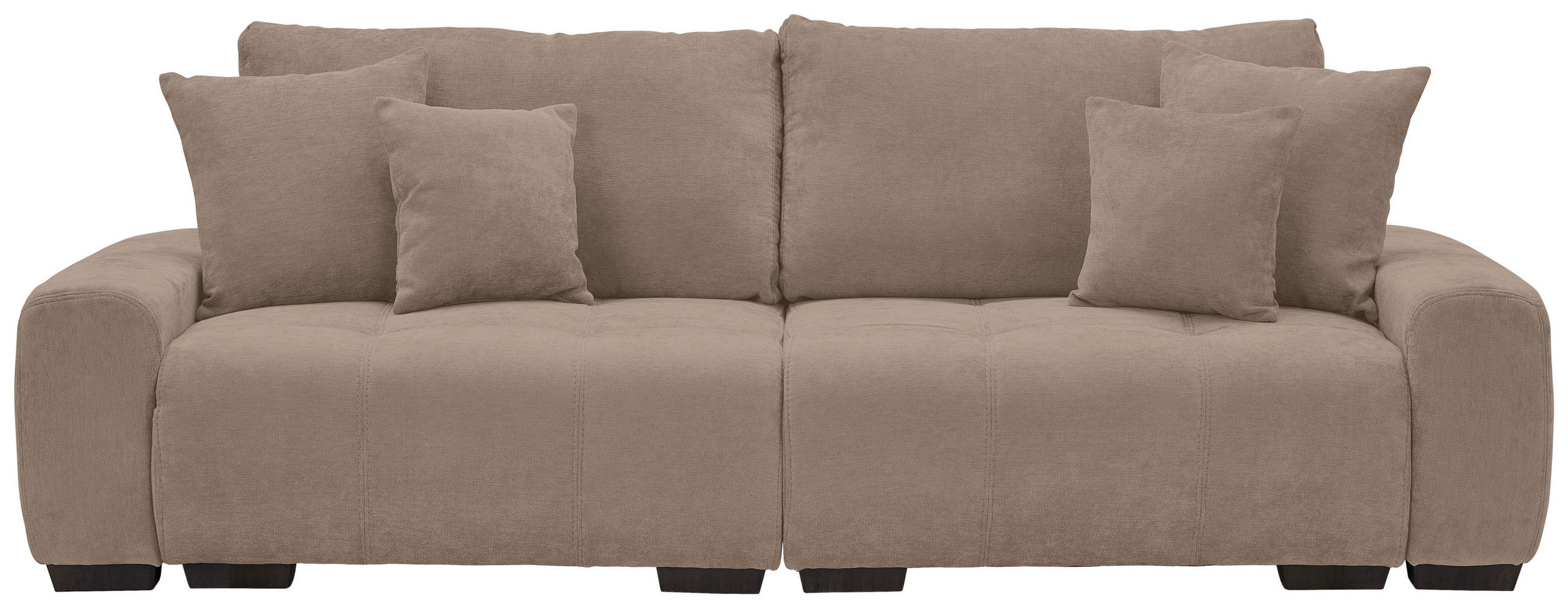 BIGSOFA Chenille Taupe  - Taupe/Dunkelbraun, KONVENTIONELL, Kunststoff/Textil (250/100/90cm) - Carryhome