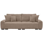 BIGSOFA Chenille Taupe  - Taupe/Dunkelbraun, KONVENTIONELL, Kunststoff/Textil (250/100/90cm) - Carryhome