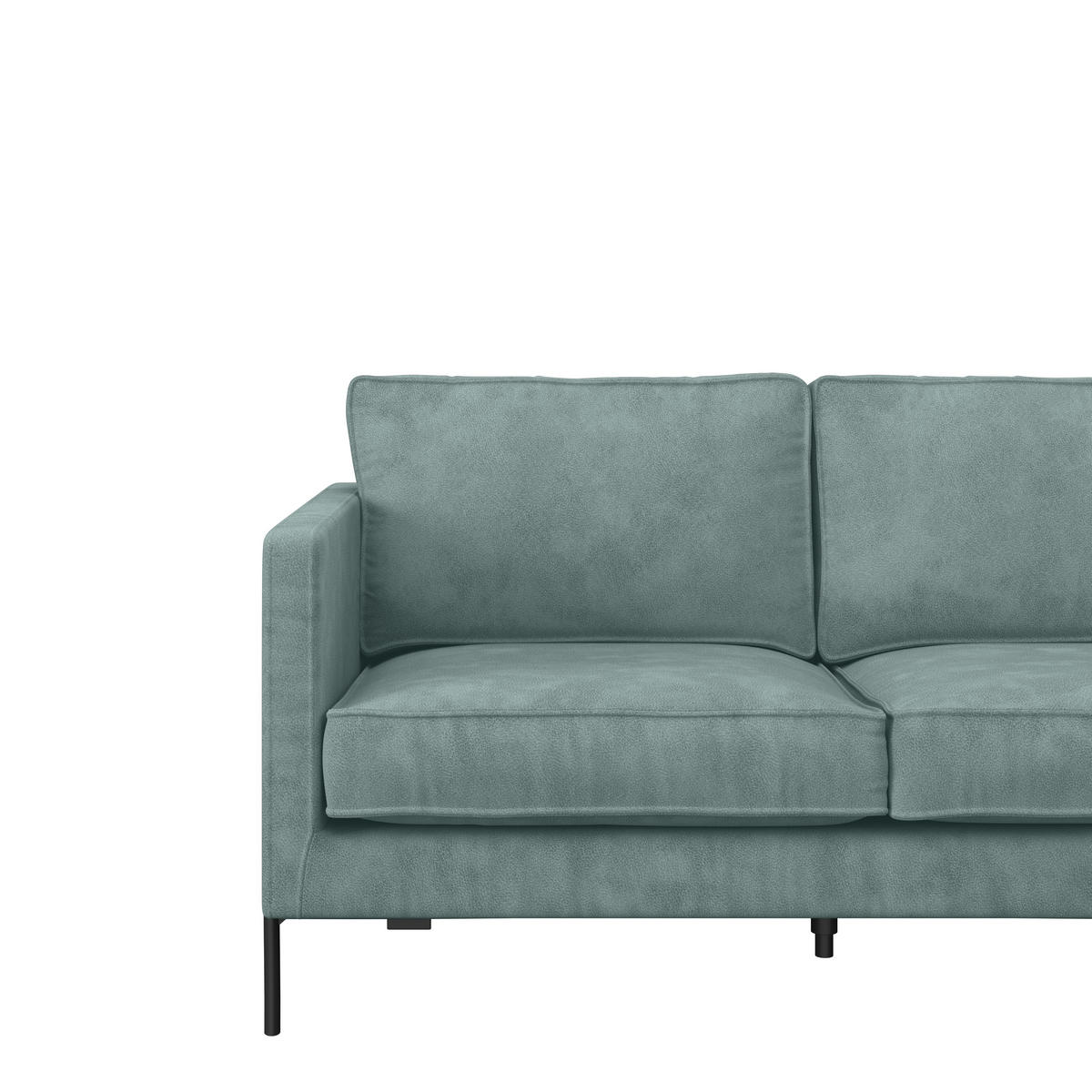 ECKSOFA in Flachgewebe Türkis  - Türkis/Schwarz, Trend, Textil/Metall (232/154cm) - Livetastic