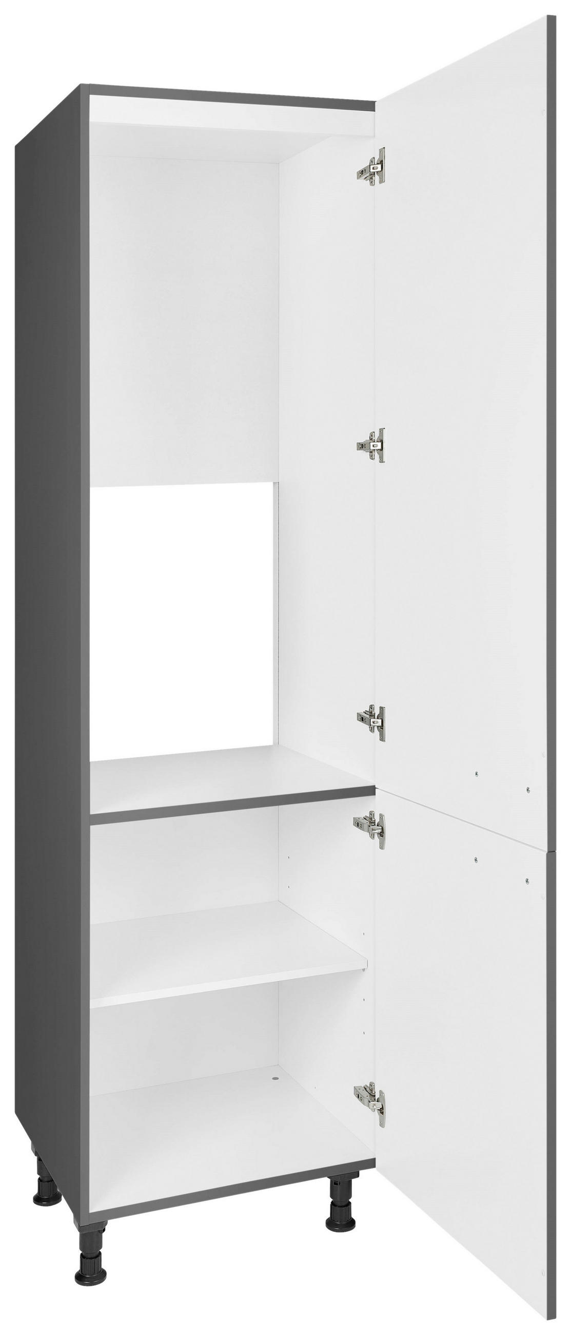 GERÄTEUMBAUSCHRANK 60/216,6/58 cm  in Schieferfarben  - Schieferfarben/Edelstahlfarben, MODERN, Holzwerkstoff/Metall (60/216,6/58cm) - Nobilia