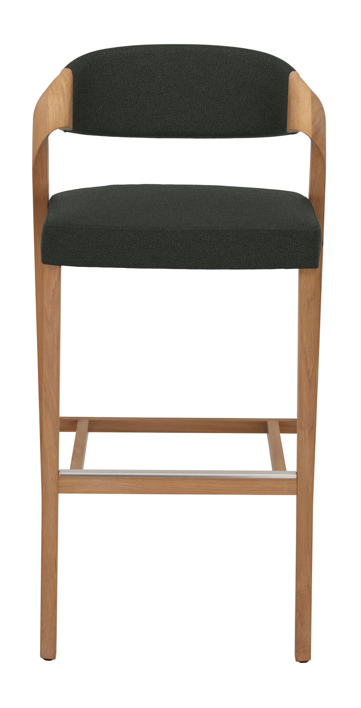 BARHOCKER Holz, Leder Olivgrün, Wildeiche  - Wildeiche/Olivgrün, Natur, Leder/Holz (52/103/52cm) - Voglauer