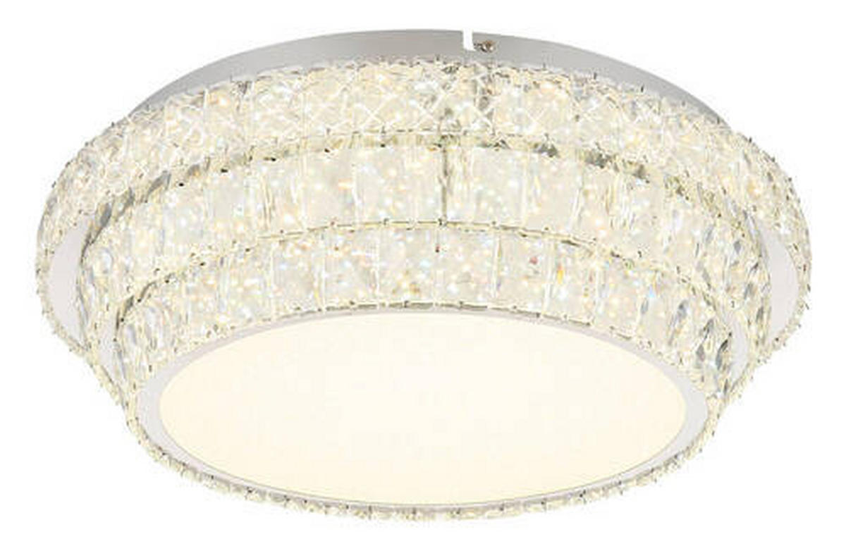 LED-DECKENLEUCHTE  50/15,5 cm    - Klar/Chromfarben, Lifestyle, Kunststoff/Metall (50/15,5cm) - Globo