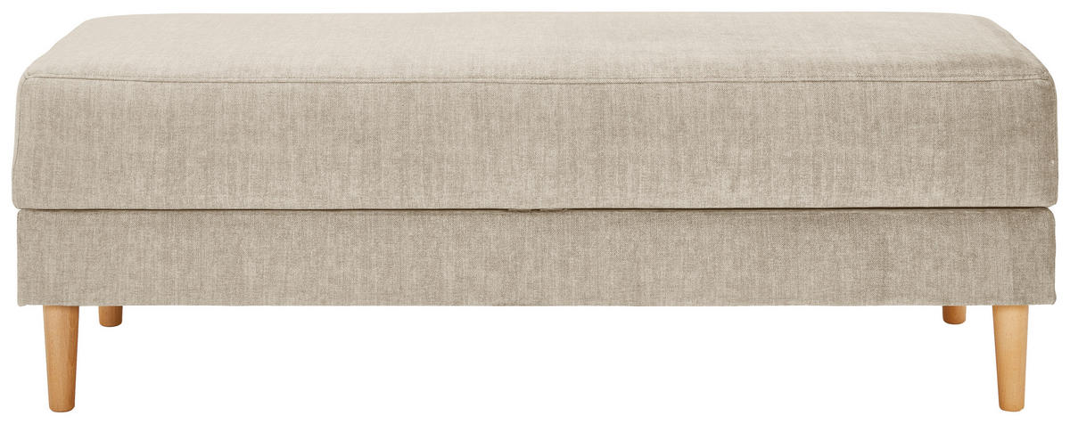 HOCKER in Textil Beige  - Beige/Naturfarben, Modern, Holz/Textil (135/48/57cm) - Max Winzer